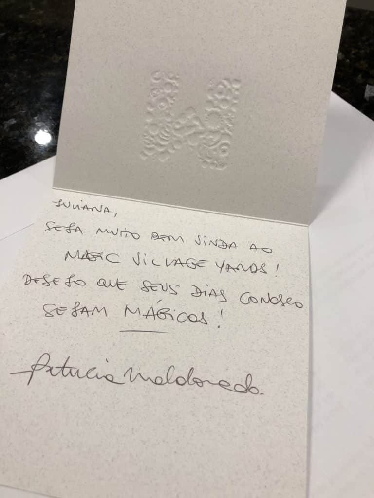 carta de boas vindas